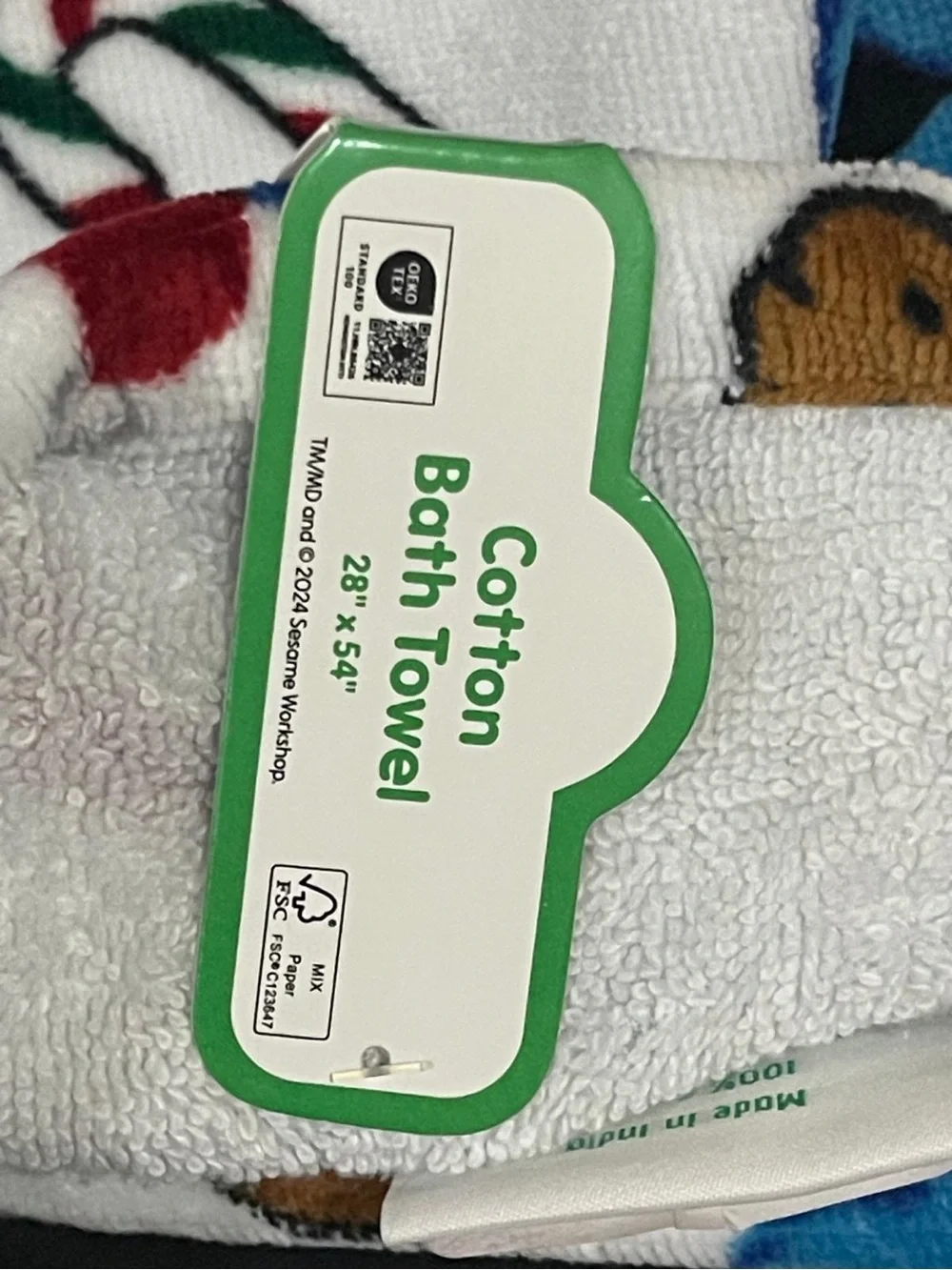 Christmas Sesame Street Cookie Monster Bath Towel